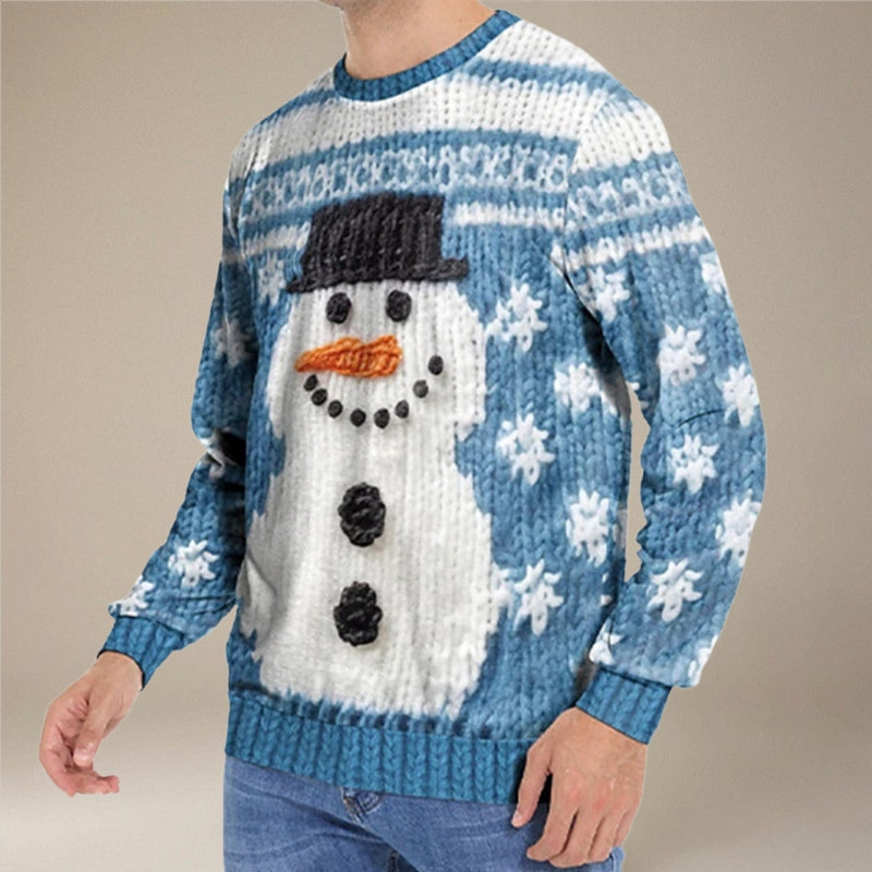 Oliver – Long sleeve printed sweater with round neck