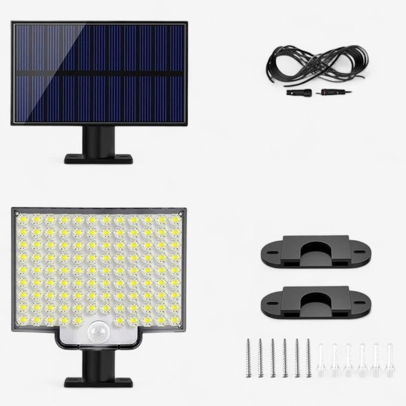 LumoGuard – Lampada di Sicurezza Solare con 106 LED e Sensore di Movimento