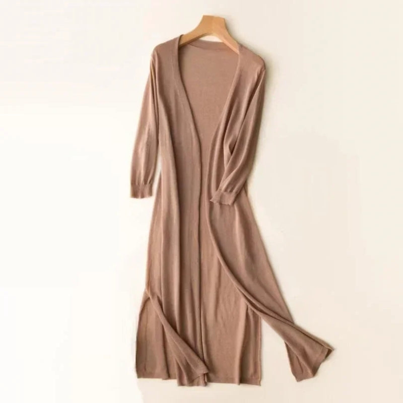 Cardigan lungo aperto davanti donna, modello ampio