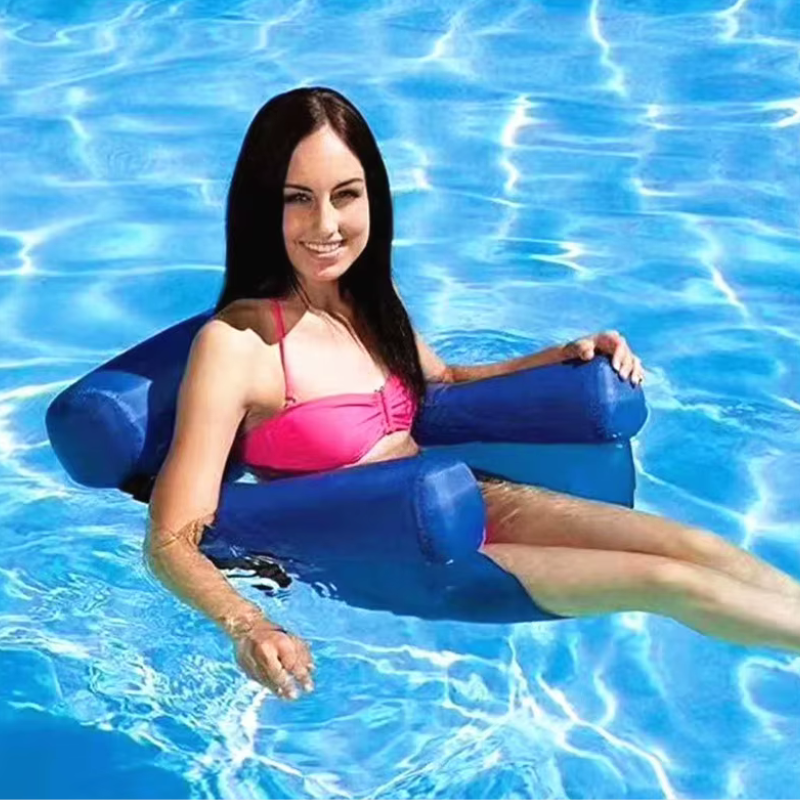Chaise longue gonflable pour piscine avec sangle de soutien réglable