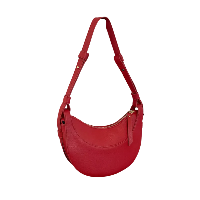 Elizabetha – Half-moon handbag with adjustable strap and zipper