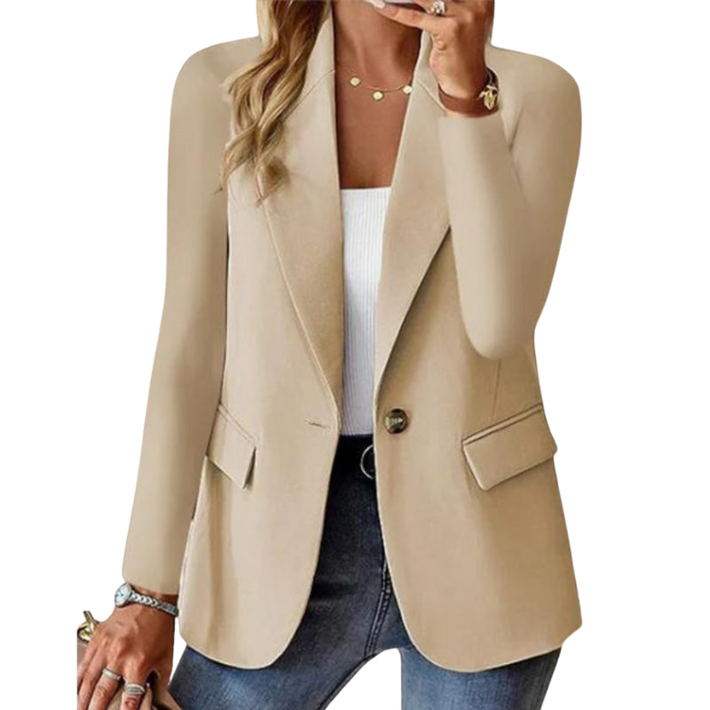 Shirley – Modern Single-Button Blazer with Functional Pockets