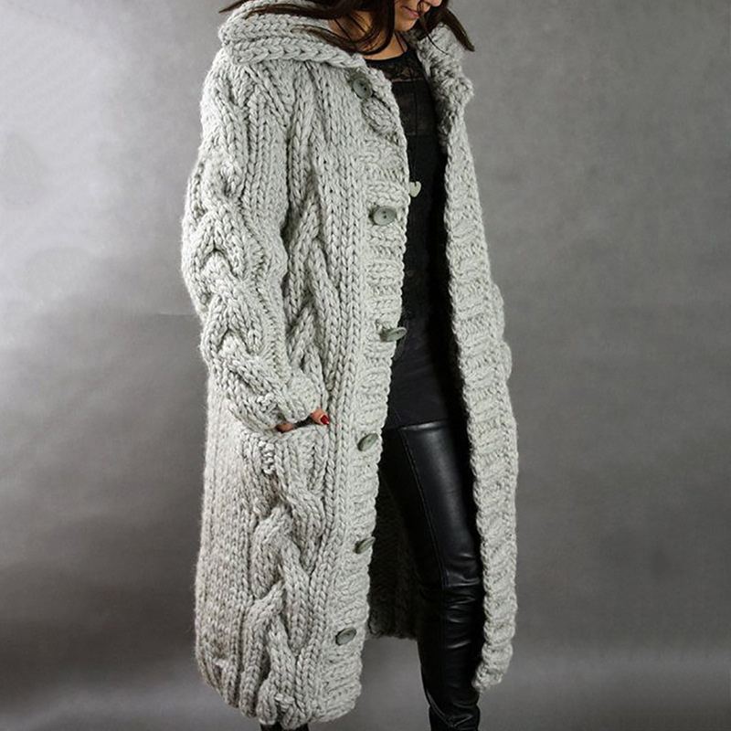 Poppy - Long Sleeve Oversized Cardigan with Button Closure