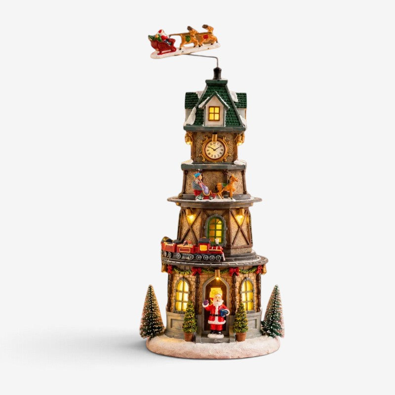 WinterGlow - Villaggio natalizio in miniatura con illuminazione LED
