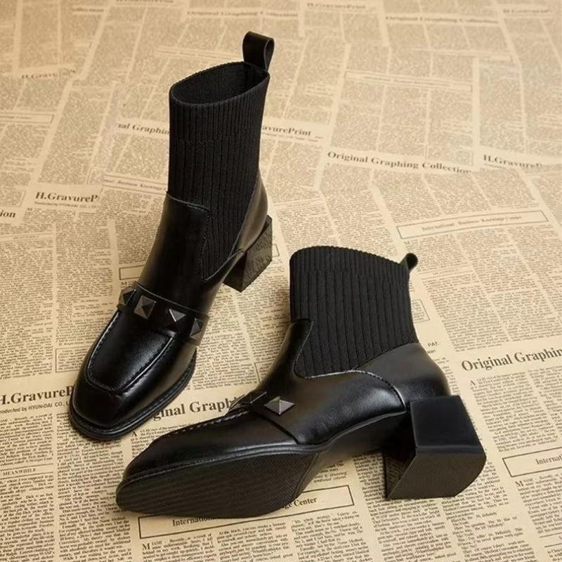 Naomi – Ghete până la gleznă slip-on cu vârf rotund