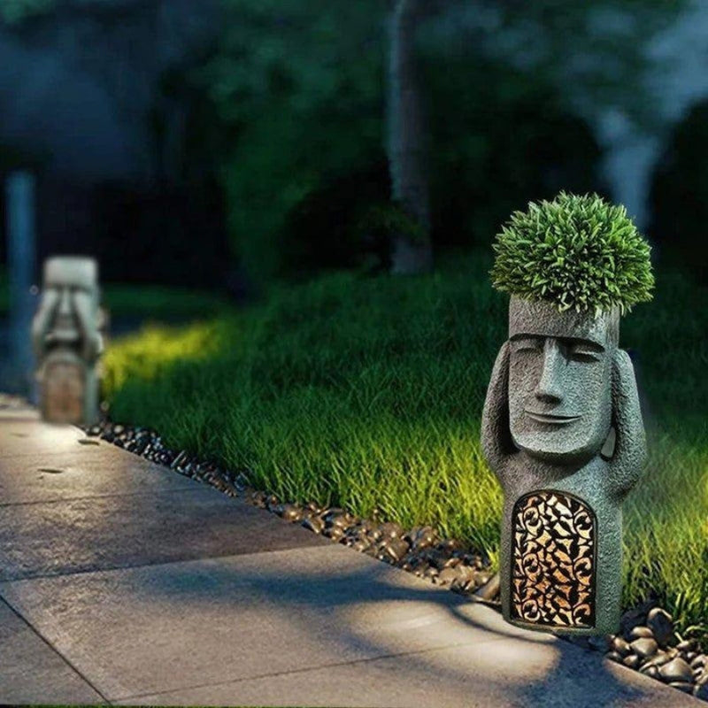 GlowPot – Artistic flower pot sculpture with solar LED