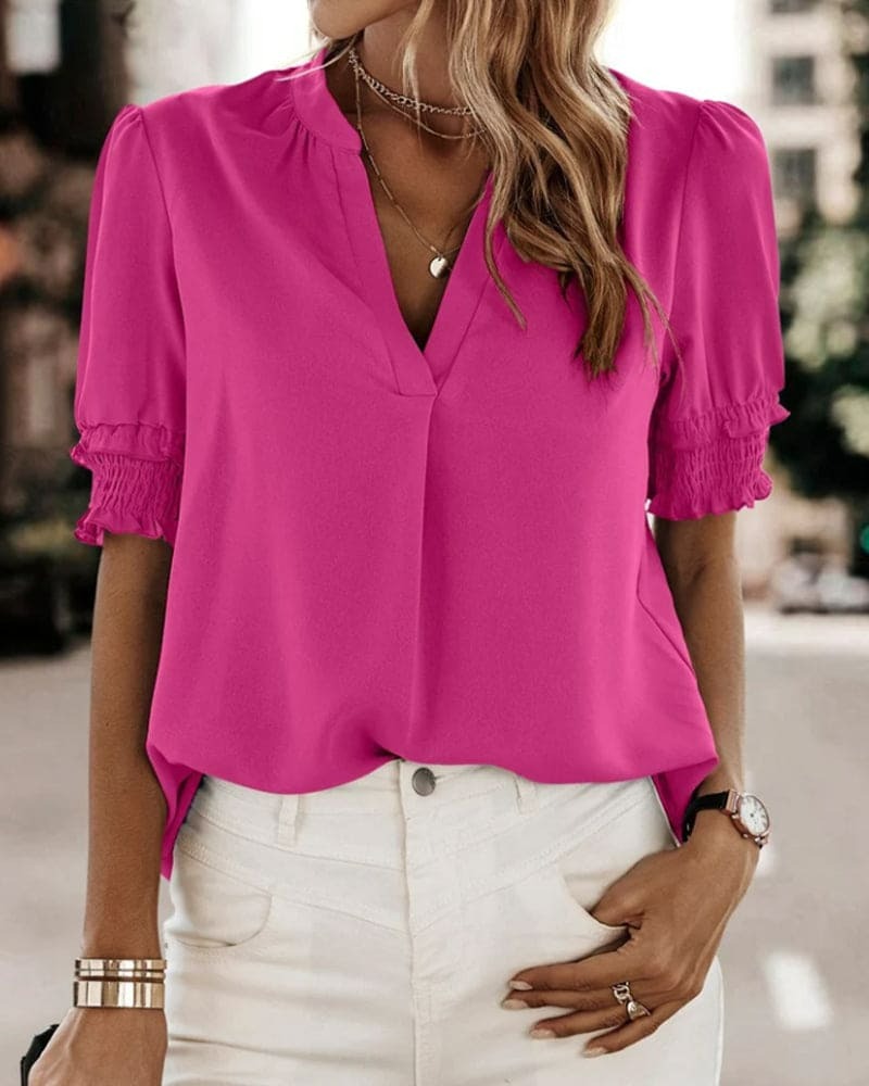 Chloe - Stijlvolle blouse met gerimpelde mouwen