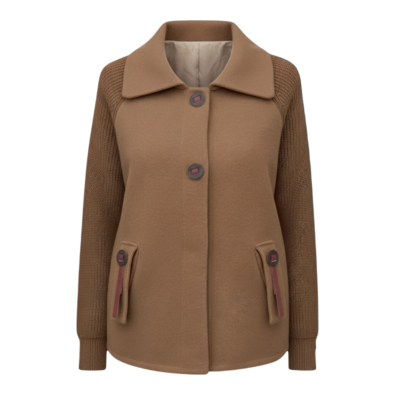 Victoria – Women's Coat with Long Sleeves, High Collar, and Multiple Pockets