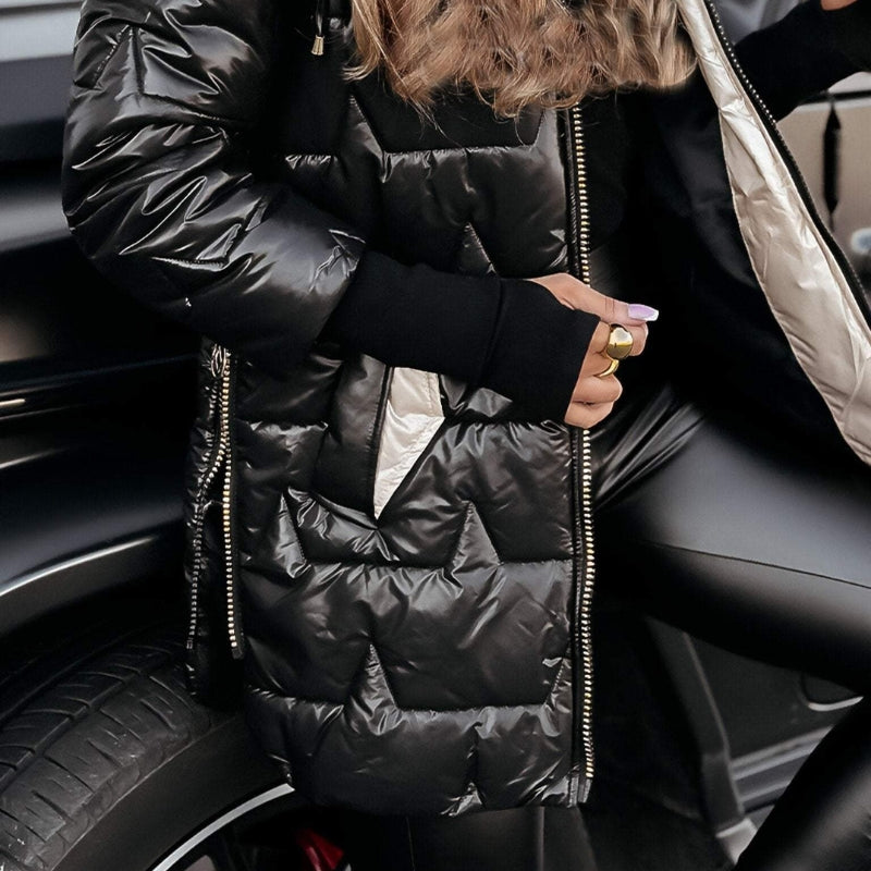 Kimberly – Jachetă cu Mâneci Lungi, Glugă Reglabilă și Buzunare