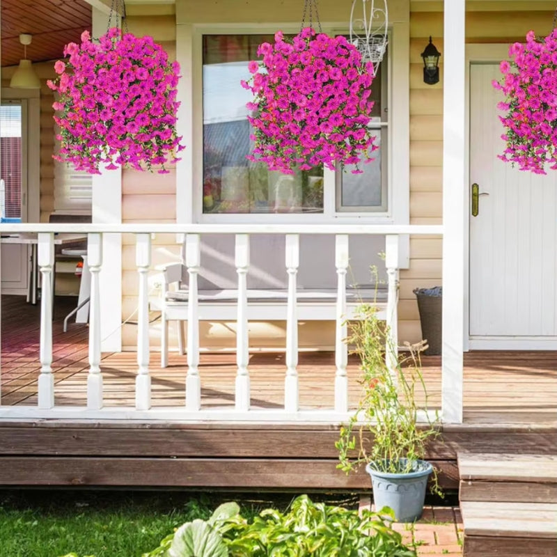 FlowerGlory – Decorazione floreale artificiale da appendere per balcone e giardino