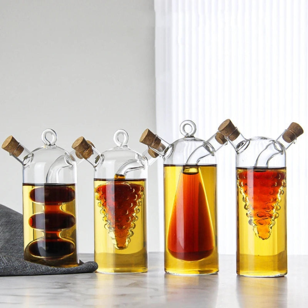 PourVista – Two-chamber dispenser set with artistic inner shapes for stylish serving of liquids