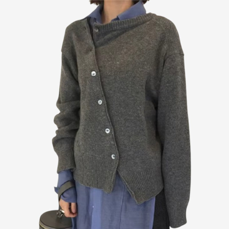 Dámský oversized kardigan s knoflíky vpředu