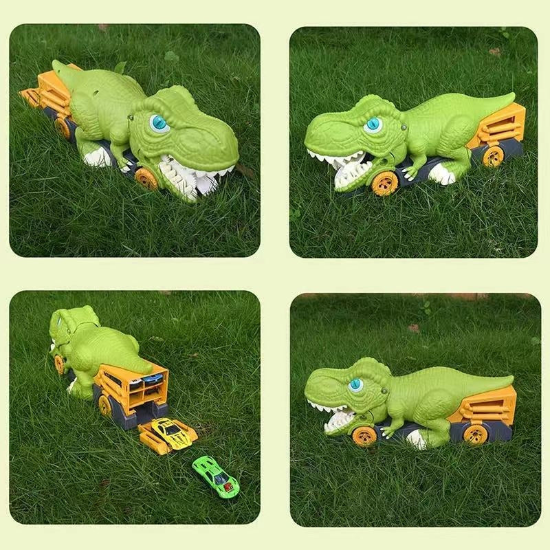 TrackRex – Dinosaur transport truck with car-eating feature and reverse gear
