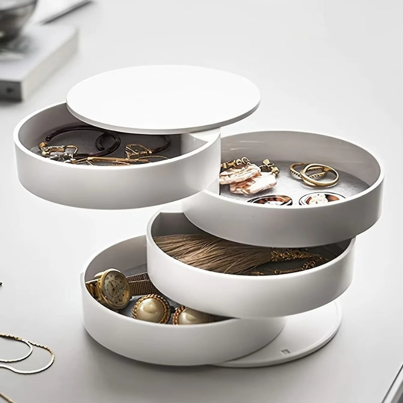 JewelSpin – Kerek ékszerdoboz forgatható és réteges kialakítással