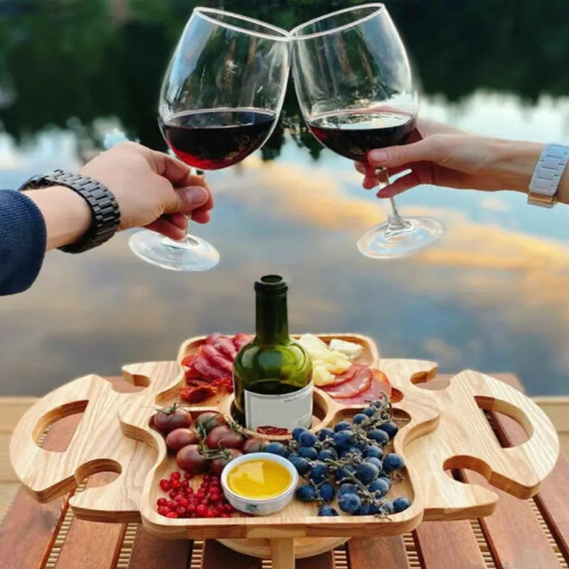 Foldable Outdoor Snack Serving Table Tray