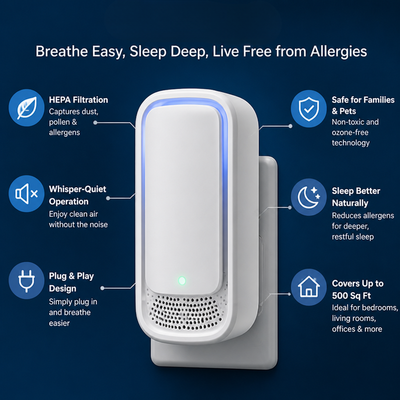 Airnook - Purificador de aire compacto con filtro HEPA