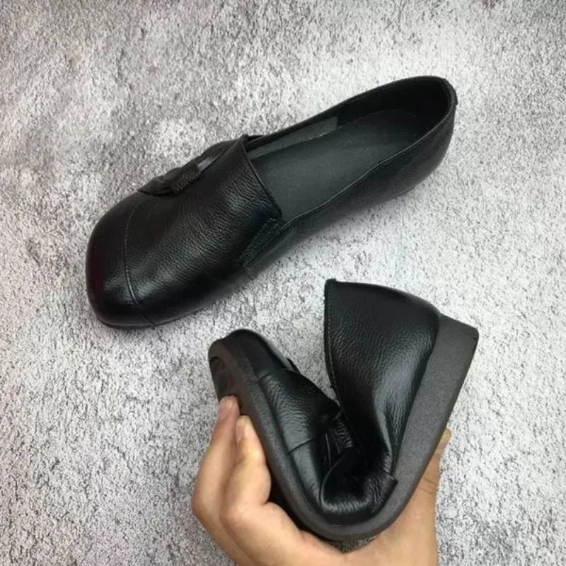 Amara - Pantofi eleganți slip-on cu vârf rotund și toc jos de susținere
