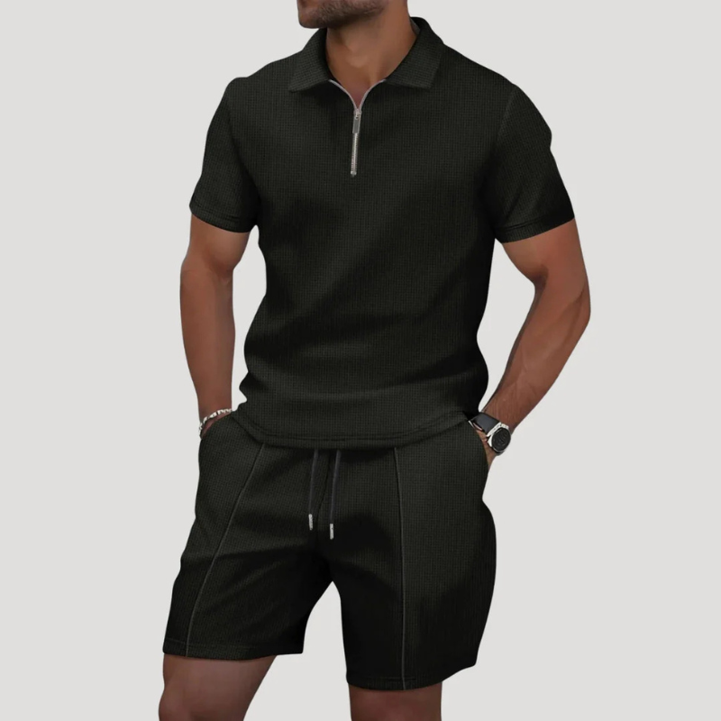 Men's 2 Piece Short Sleeve Polo and Shorts Set