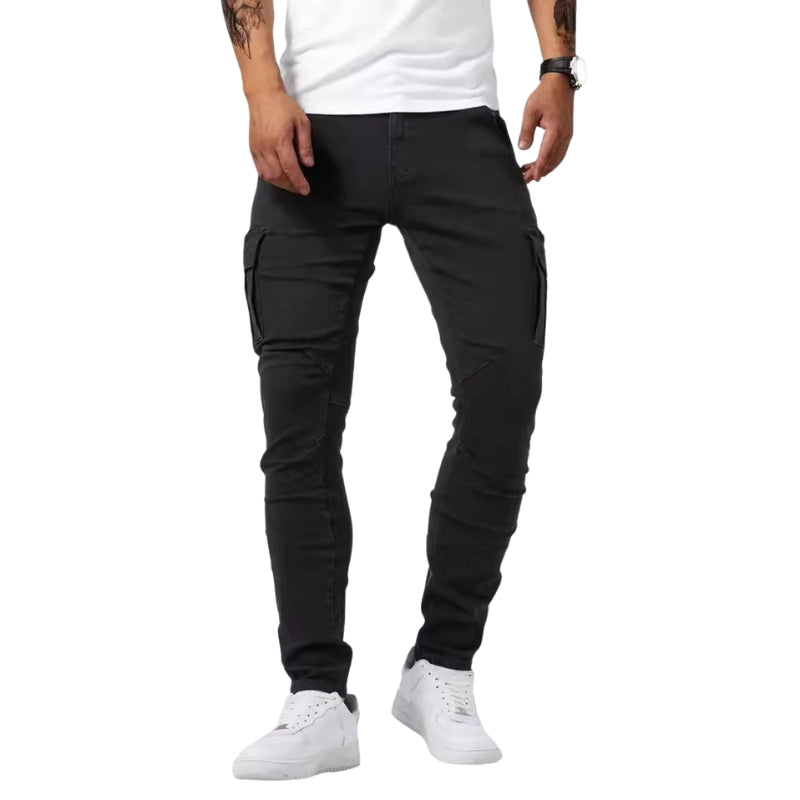 Nathan – Pantaloni cargo slim fit stretch con più tasche