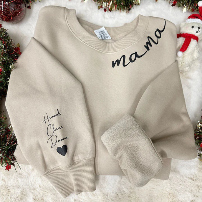 Cadeau Fête des Mères | Sweat à Capuche Manches Longues avec Nom Brodé