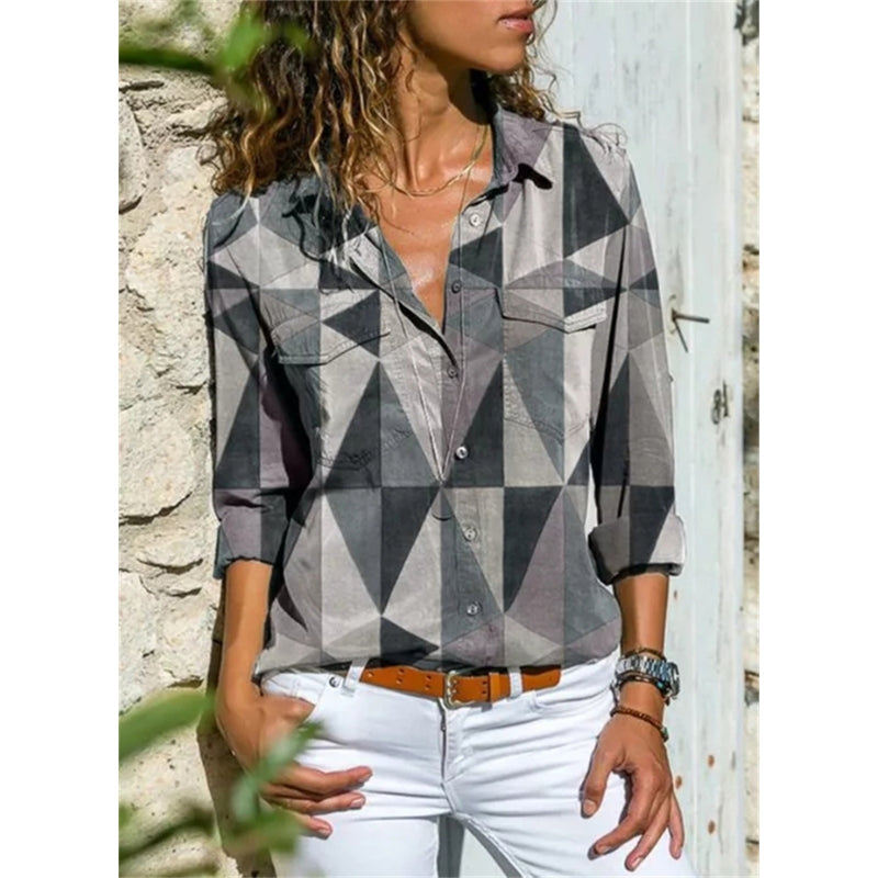 Hazel – Classic Long-Sleeve Shirt with Traditional Design and Button Details