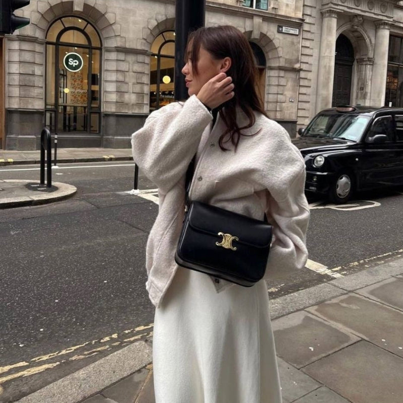 Harper - Long sleeve coat with button closure