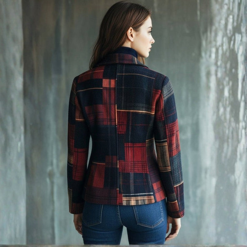 Felicity – Long Sleeve Checked Jacket with Buttons