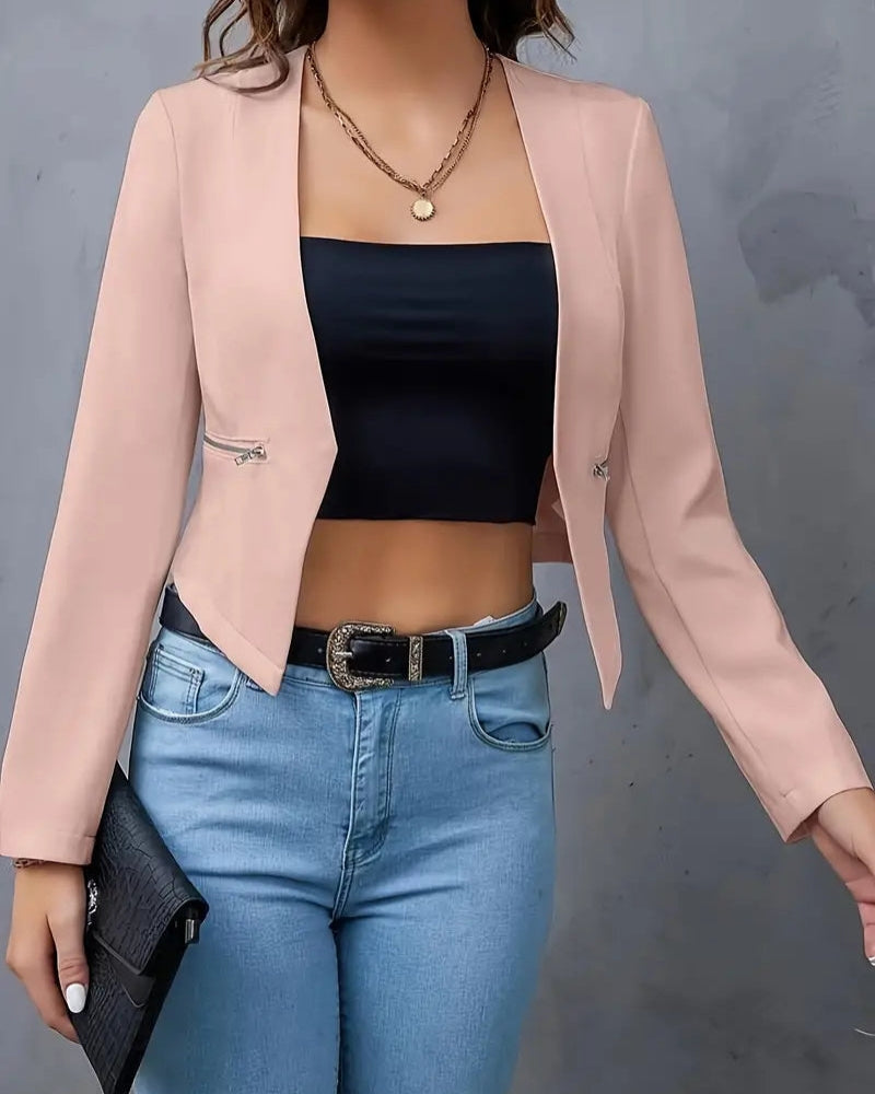 Grace - Elegant blazer with long sleeves and zip pockets