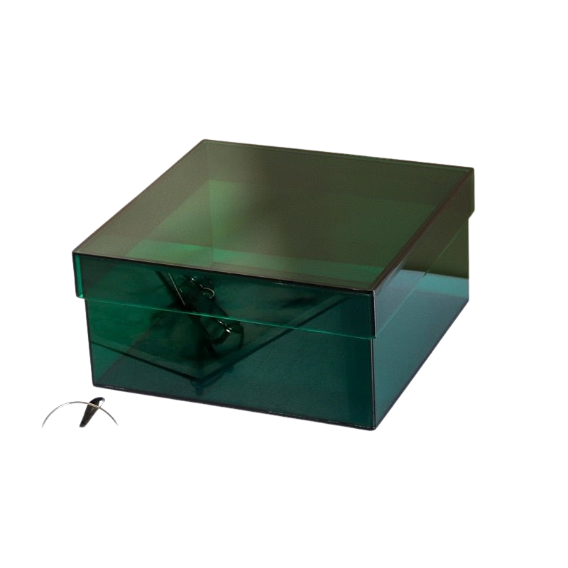 ClearNest – Scatola Portaoggetti Acrilica Colorata con Coperchio e Design Impilabile