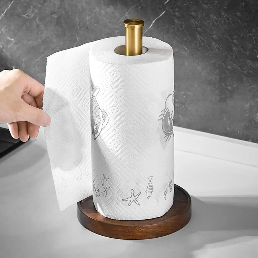 LuxRoll - Elegantný držiak na papierové utierky z mosadze s protišmykovým podstavcom