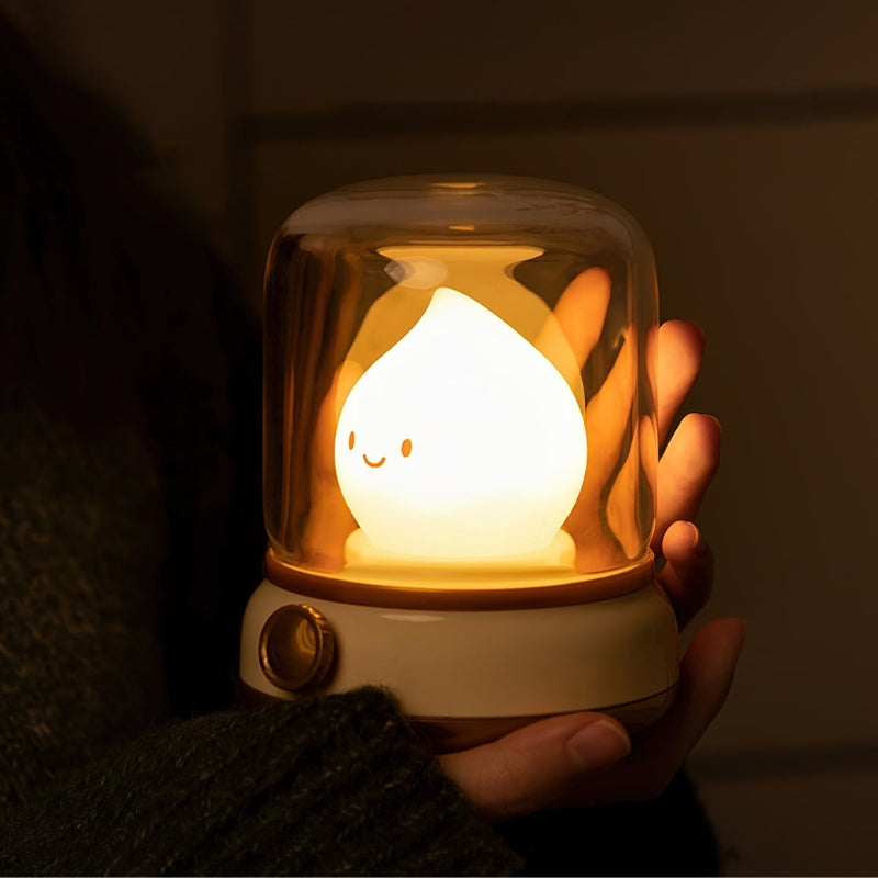 GlowFlame – Mini Lampada da Tavolo LED con Design a Fiamma Ricaricabile