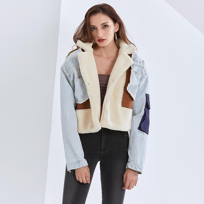 Anna – Veste à manches longues avec col tailleur et fermeture à boutons