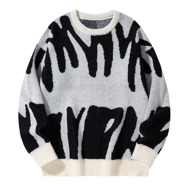 Edward – Long-sleeved sweater with modern print