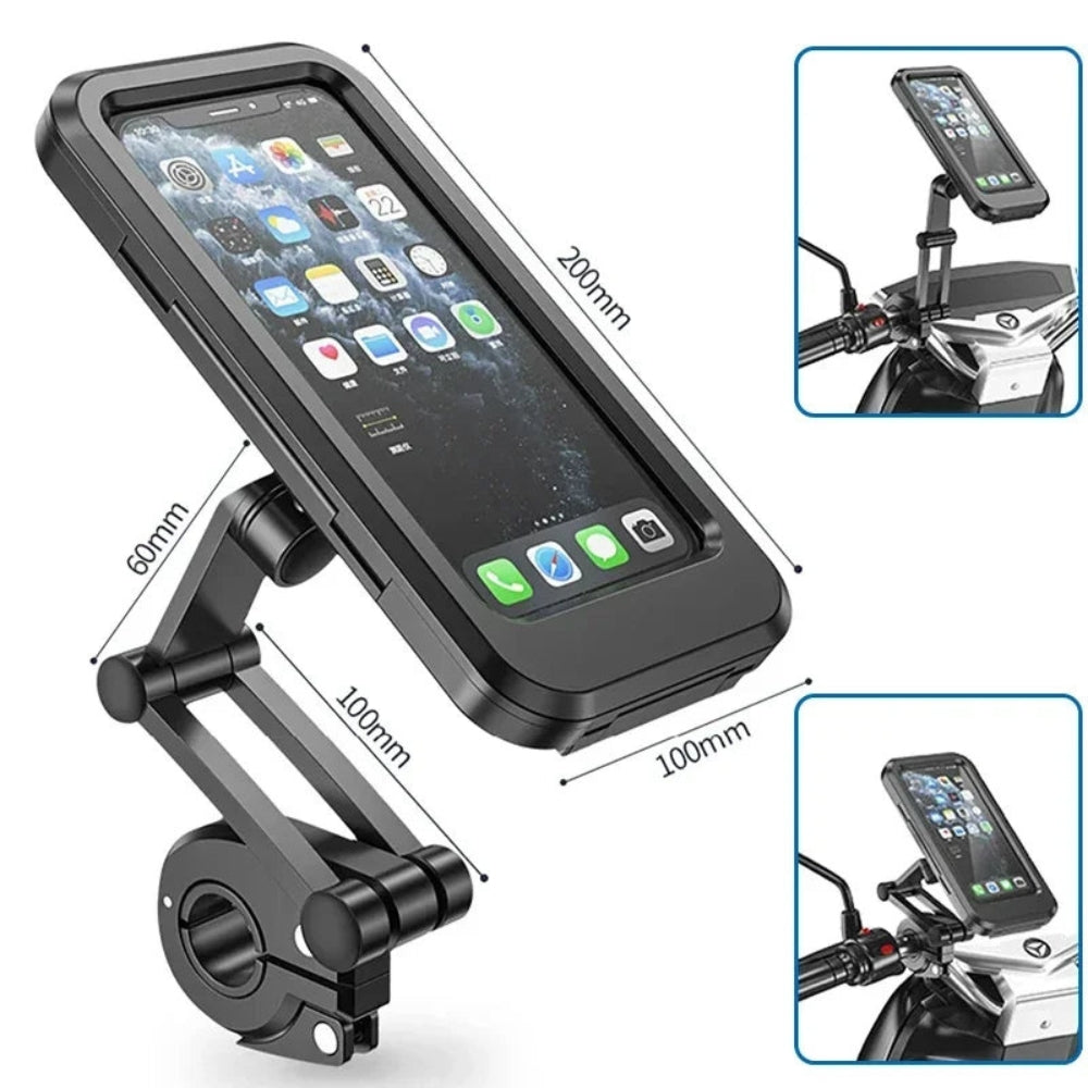 GearHold - Supporto impermeabile per telefono GPS con visione a 360° e fissaggio sicuro al manubrio