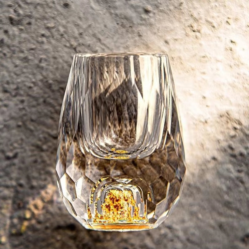 SipAura – Verre en cristal fait main avec détails dorés