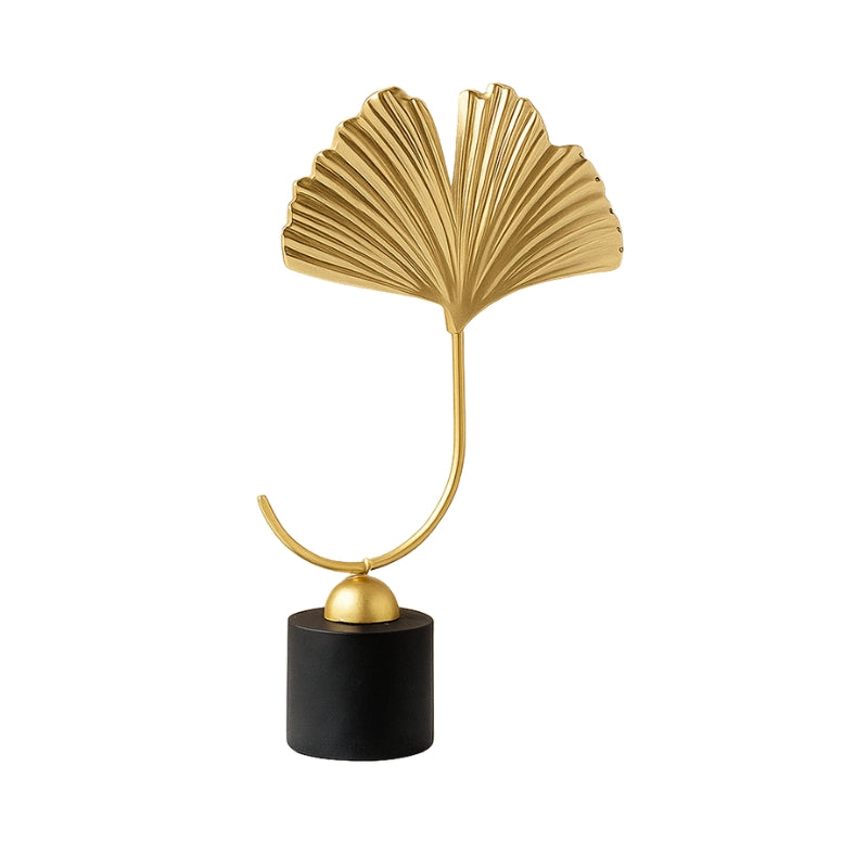 GoldenGrove - Sculptură de frunze cu siluetă în formă de evantai și suprafață netedă cu nervuri