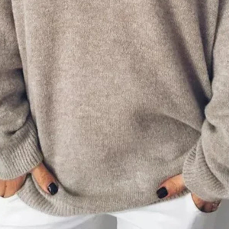 Maria – Maglione a Maniche Lunghe con Scollo a V e Vestibilità Larga