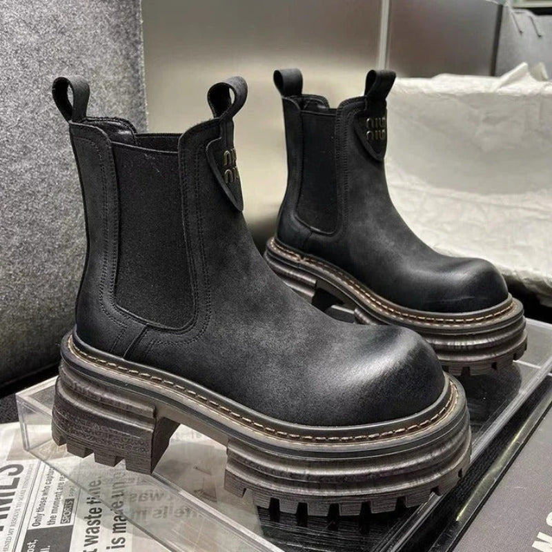 Isolde – Non Slip Sole Ankle Boots With Round Toe