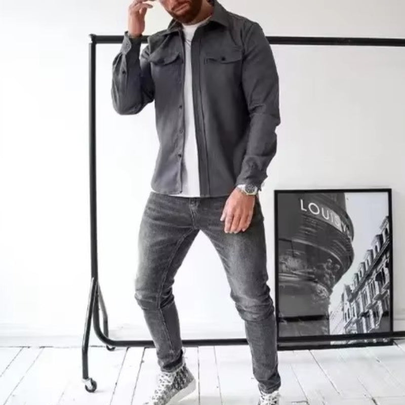 Mark – Cămașă cu mâneci lungi, guler căzut și nasturi