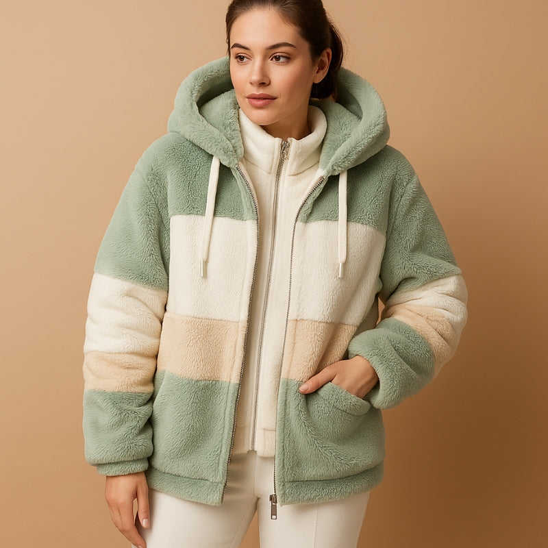 Violet - Hosszú ujjú kapucnis dzseki cipzárral és állítható kapucnival