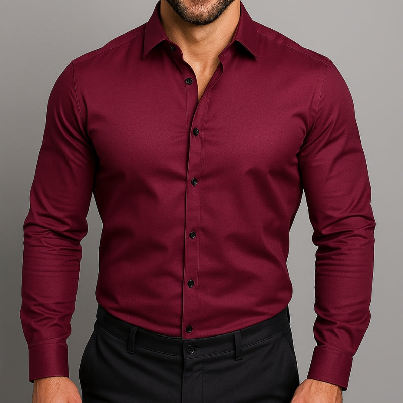 Men’s Slim Fit Long Sleeve Button-Down Shirt