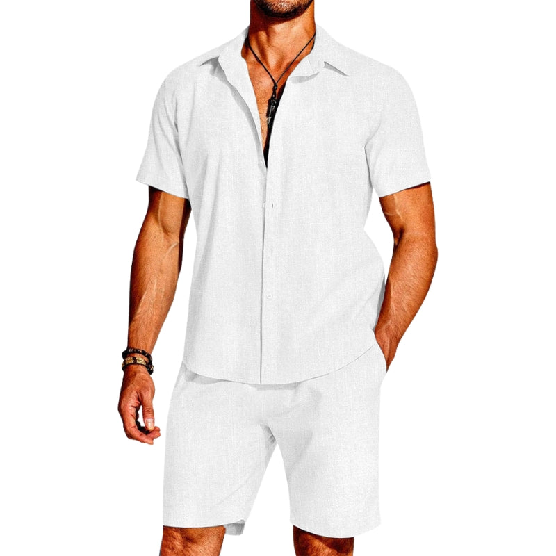 Jacob - Ensemble Décontracté Deux Pièces avec Shorts et Chemise à Manches Courtes