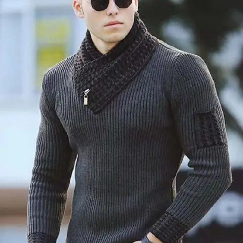 Samuel - Sveter s dlhými rukávmi, rolákom a úzkym strihom
