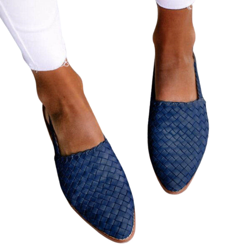 Elena – Pantofi slingback slip-on cu design texturat împletit