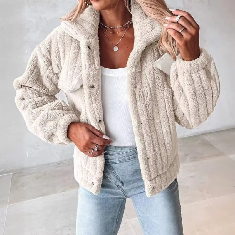 Rylee – Long Sleeve Jacket with Buttons and Chest Pockets