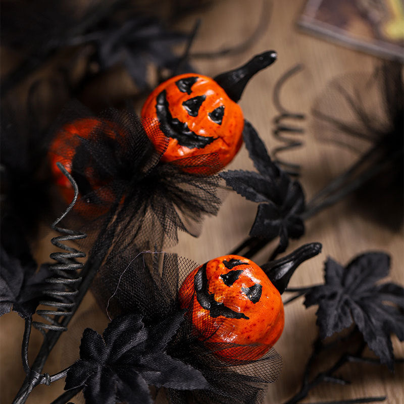 Halloween Decor Black Pumpkin Branch Ornament