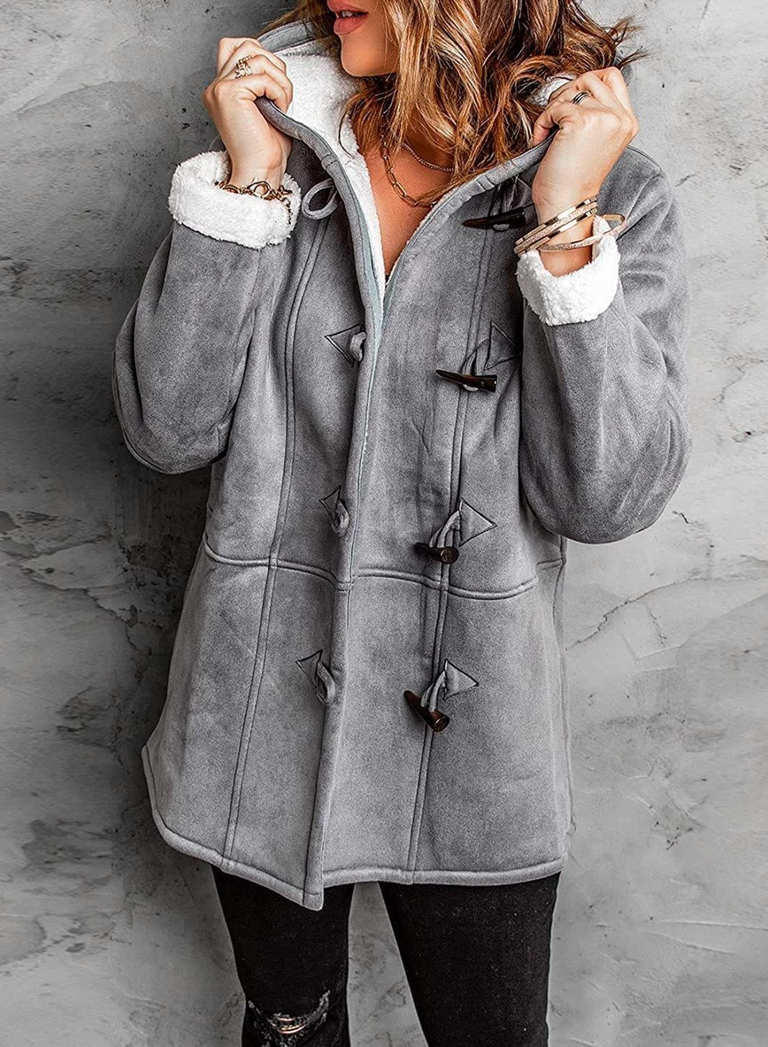Luna - Giacca con cappuccio in stile classico con design elegante a bottoni e calore accogliente
