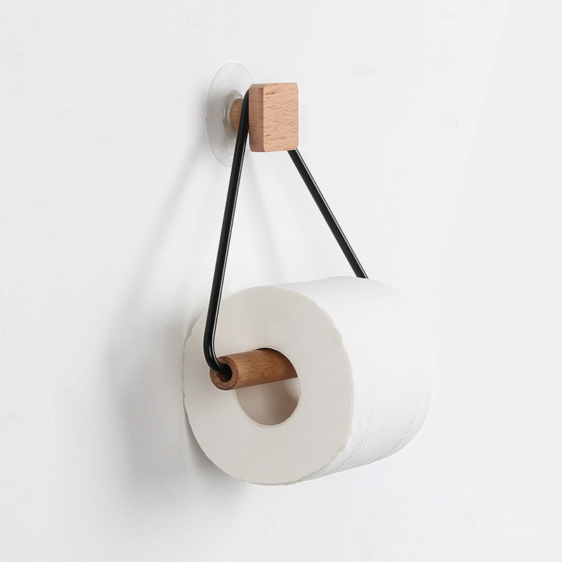 TissueNest - Portarotolo moderno per bagno con eleganza in legno