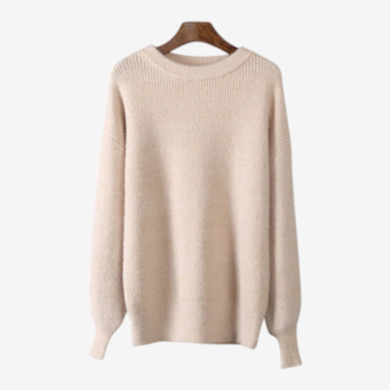 Maya – oversize’owy sweter z długimi rękawami i okrągłym dekoltem