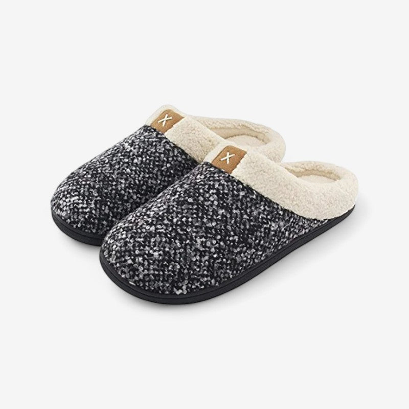 CozyStep - Chaussons à bout rond avec design à enfiler